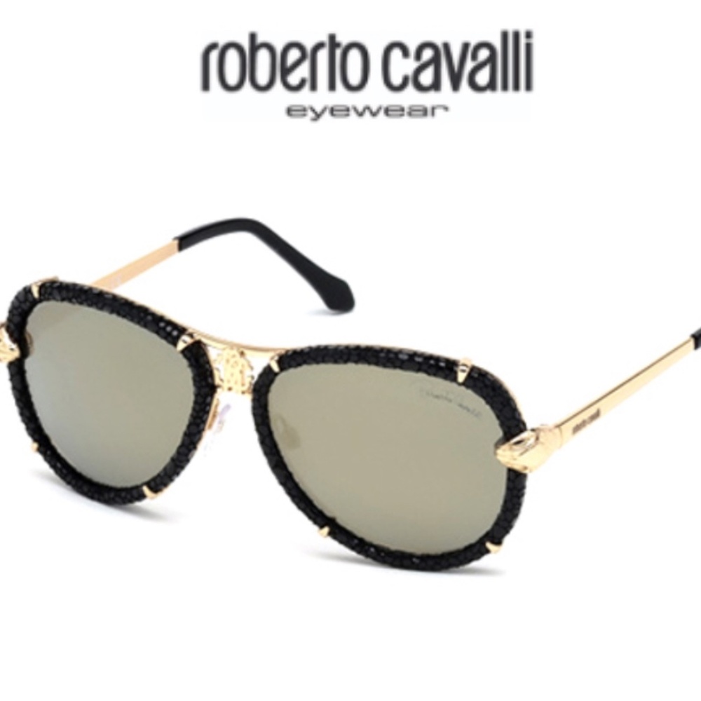 Roberto Cavalli RC885S Mebsuta/T57-100% Genuine Leather Gold - Dark Grey Lens